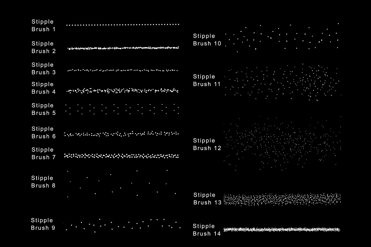 Stipple shading brushes Procreate, a Brush Add-On by aivos (Photo 3 of 5)