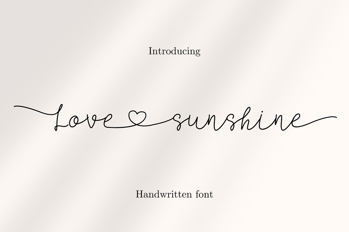Love Sunshine is Script font, a Script Font by Brown Cupple (Photo 1 of 7)