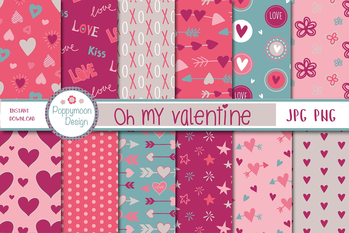 LOVE /Valentine bundle, an Illustration by Poppymoondesign (Photo 23 of 23)