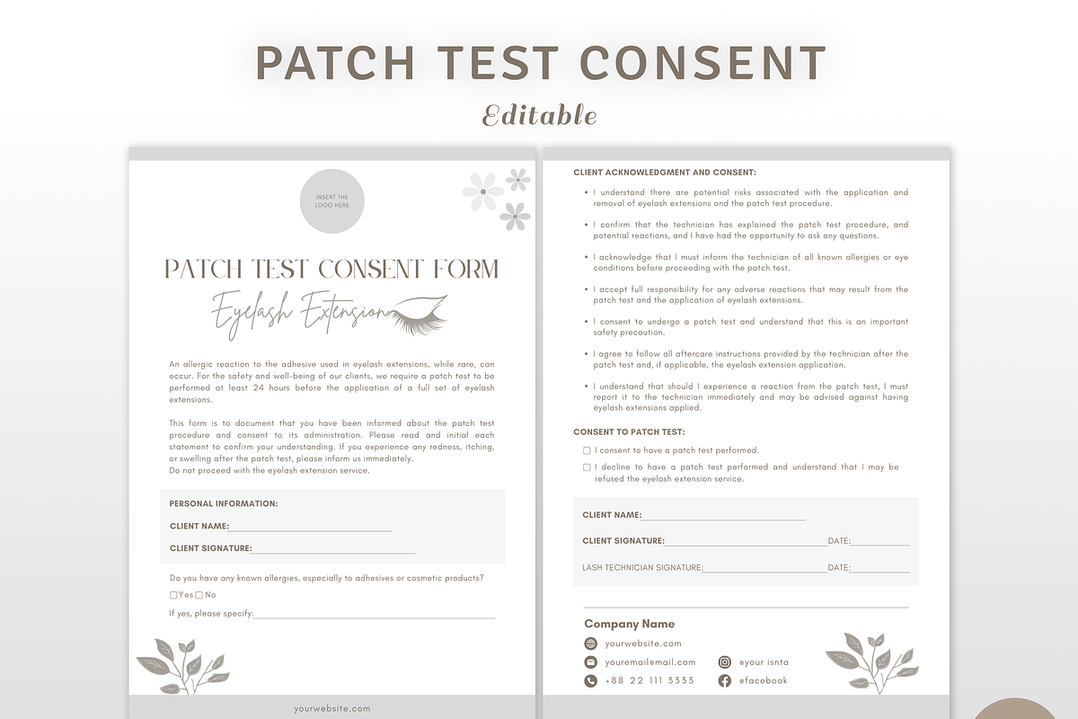 Eyelash Extension Forms Bundle, a Templates & Theme by MondaySpark (Photo 7 of 10)