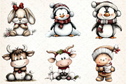 Whimsical Christmas Clipart Bundle, an Illustration by DreamCafeArt (Thumbnail 5 of 8)