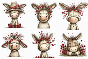 Whimsical Spring Donkey Clipart, an Illustration by Libby Wishes (Thumbnail 7 of 7)