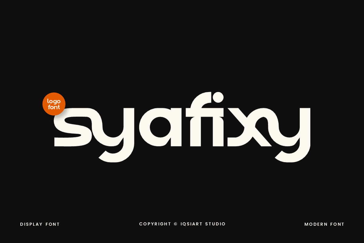 Syafixy - Ligatures Logo Font, a Sans Serif Font by Iqsiart Studio (Photo 1 of 14)