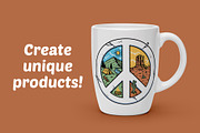 mountain and desert with peace sign, an Illustration by gunaonedesign (Thumbnail 2 of 5)