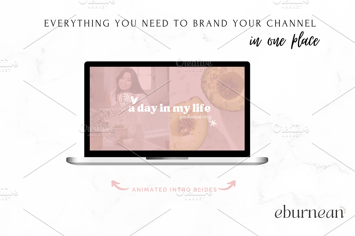 Pink Youtube Branding Kit Canva, a Social Media Template by Studio Eburnean (Photo 4 of 5)