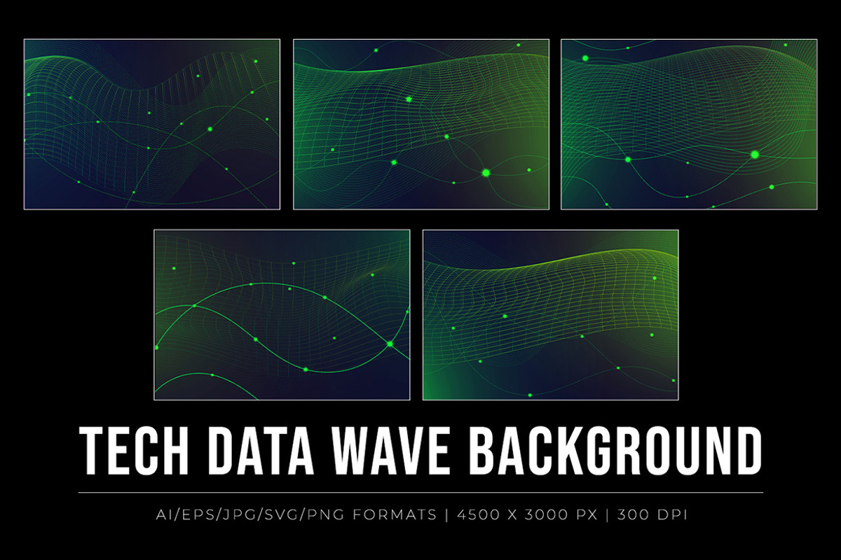 Tech Data Wave Background, a Background Graphic by Pitchlook.Studio (Photo 2 of 2)