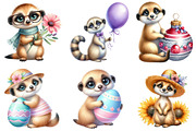 Cute Meerkat Sublimation Clipart, an Illustration by Watercolor design (Thumbnail 4 of 4)