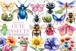 Cute Insects Clipart, an Illustration by Designworld