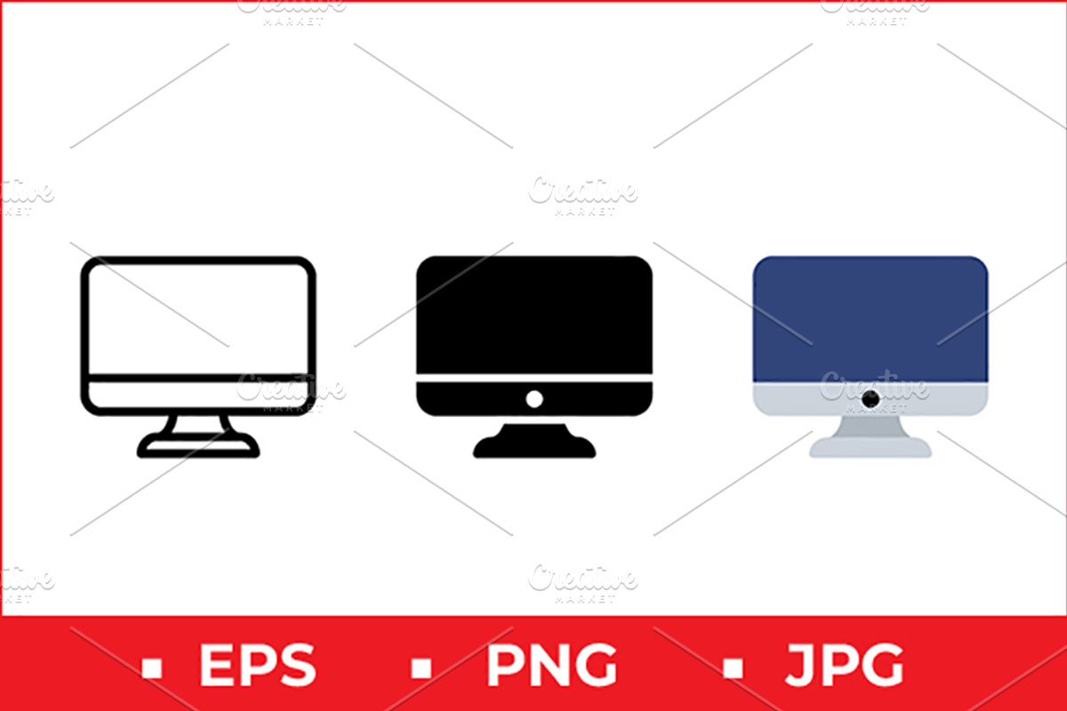 Computer Monitor Vector Art, a Solid Icon by Artonix (Photo 1 of 2)