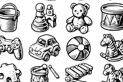 Vintage Baby & Toddler Toys Icons, an Object Graphic by RT Studio (Thumbnail 3 of 3)