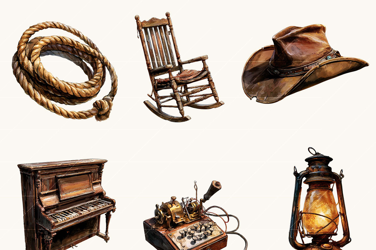 Watercolor Western Clipart Bundle, an Object Illustration by BusyDaydesign (Photo 3 of 9)