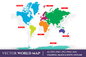 Multicolor World Vector Map