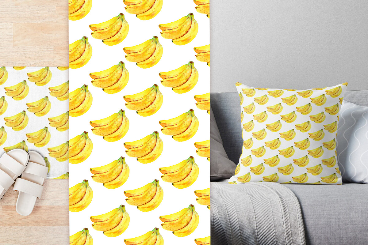 Watercolor fruits & 10 cool patterns, a Wallpaper Graphic by Natasha Koltsova (Photo 5 of 8)