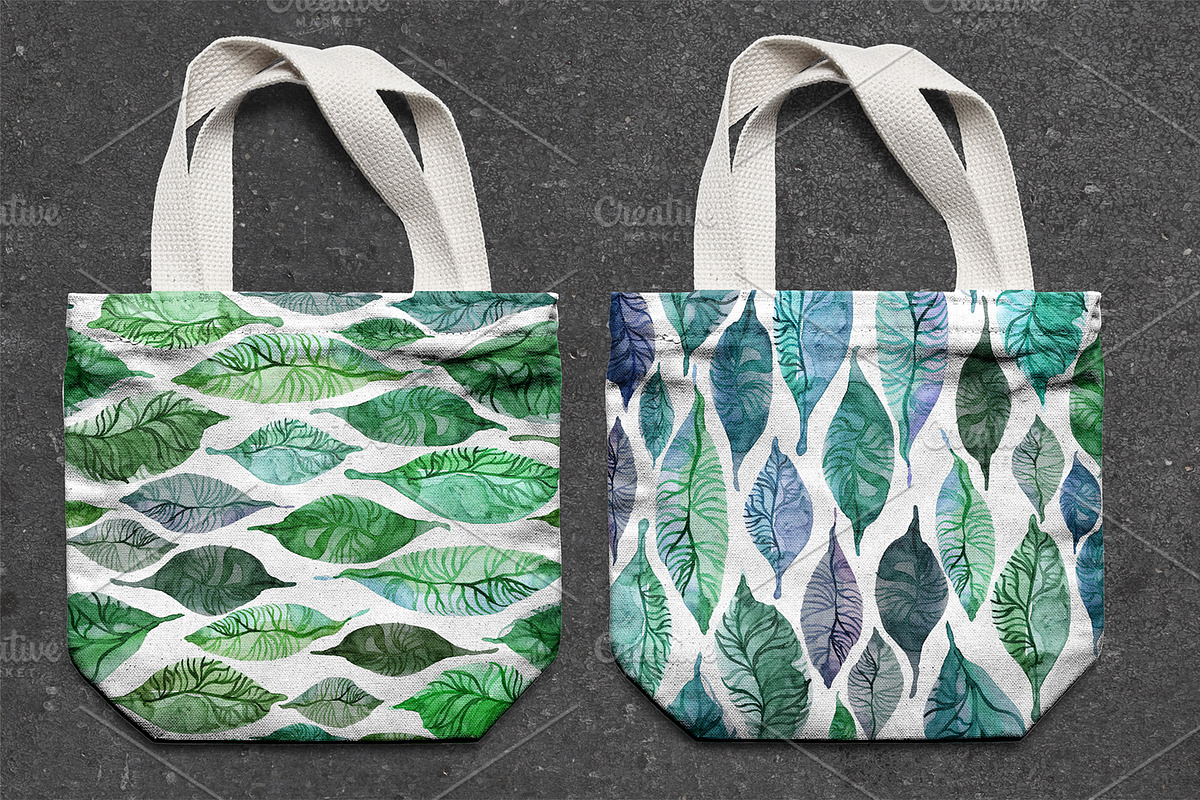 WATERCOLOR FOLIAGE|patterns & motifs, a Pattern Graphic by Retro Graphic Box (Photo 8 of 8)