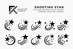 Shooting Star Icon, a Solid Icon by Akatype Studio