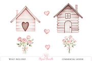 Watercolor Love Woodland Clipart Set, an Illustration by MockupWizard (Thumbnail 4 of 6)