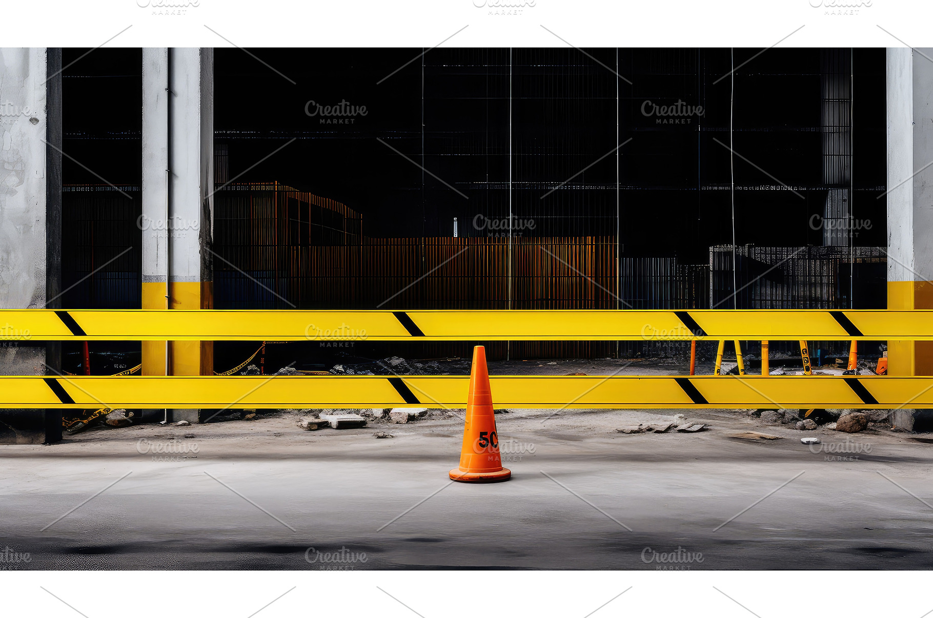 construction yellow and black, an Industrial Photo by pikepicture