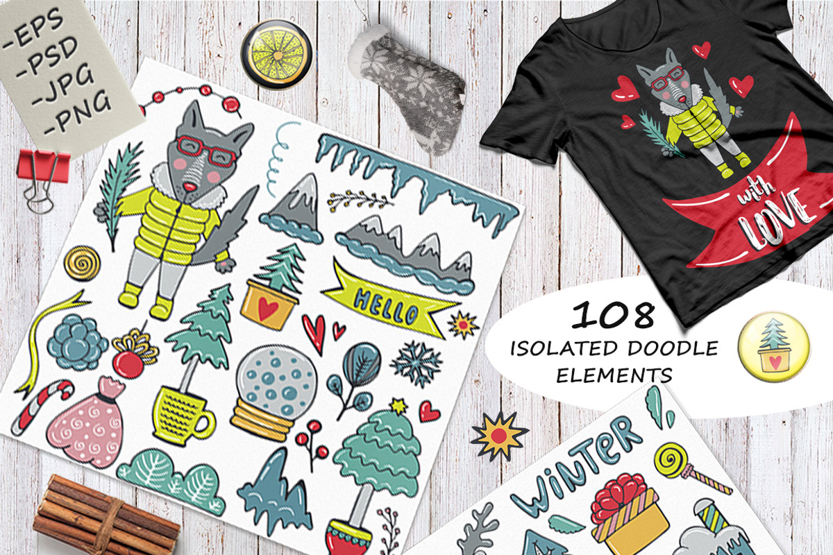 Winter Hand Drawn Big Collection, an Animal Illustration by Kseniya_design (Photo 2 of 6)