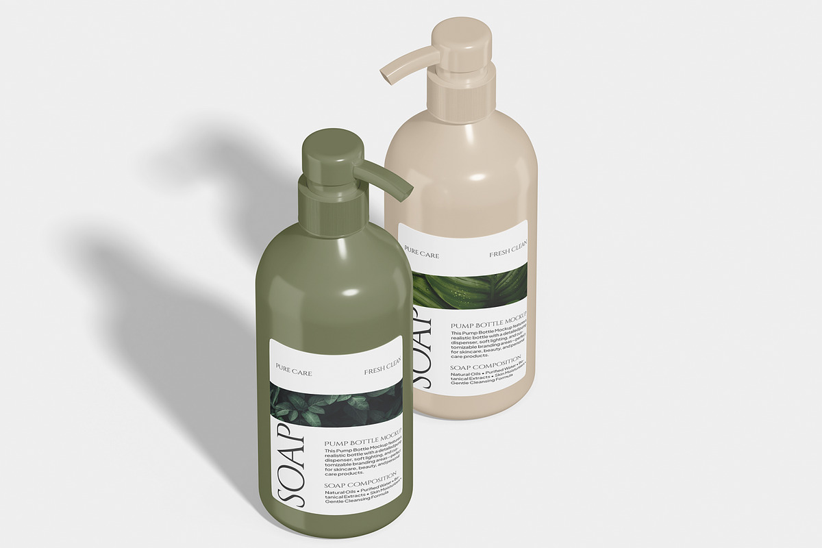 Pump Bottle Mockup, a Packaging Mockup by Unerispace (Photo 2 of 5)