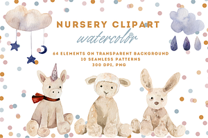 Nursery watercolor clipart
