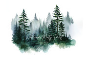 Watercolor Forest Clipart, a Decorative Illustration by Wild Honey Design Co. (Thumbnail 1 of 3)