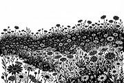 60 Daisy Flower Field Silhouette, a Seasonal Illustration by Amazin_art (Thumbnail 15 of 28)