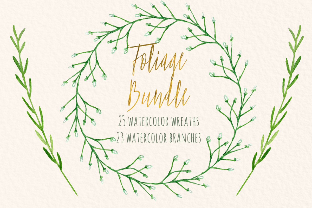 Wreath & branches watercolor, an Illustration by LABFcreations (Photo 6 of 8)