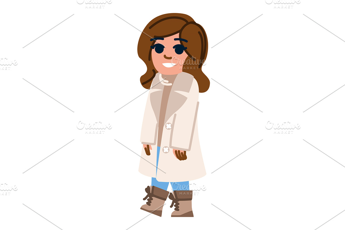 Smiling young woman wearing winter, a Person Illustration by pikepicture