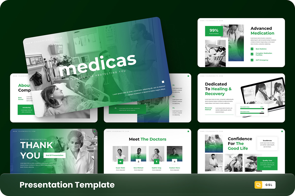 Medicas - Medical Google Slide, a Presentation Template by GraphauseProject (Photo 1 of 6)