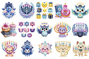Cute Hanukkah Kids Clipart Bundle, a Decorative Illustration by InkyQueenArt (Thumbnail 4 of 5)