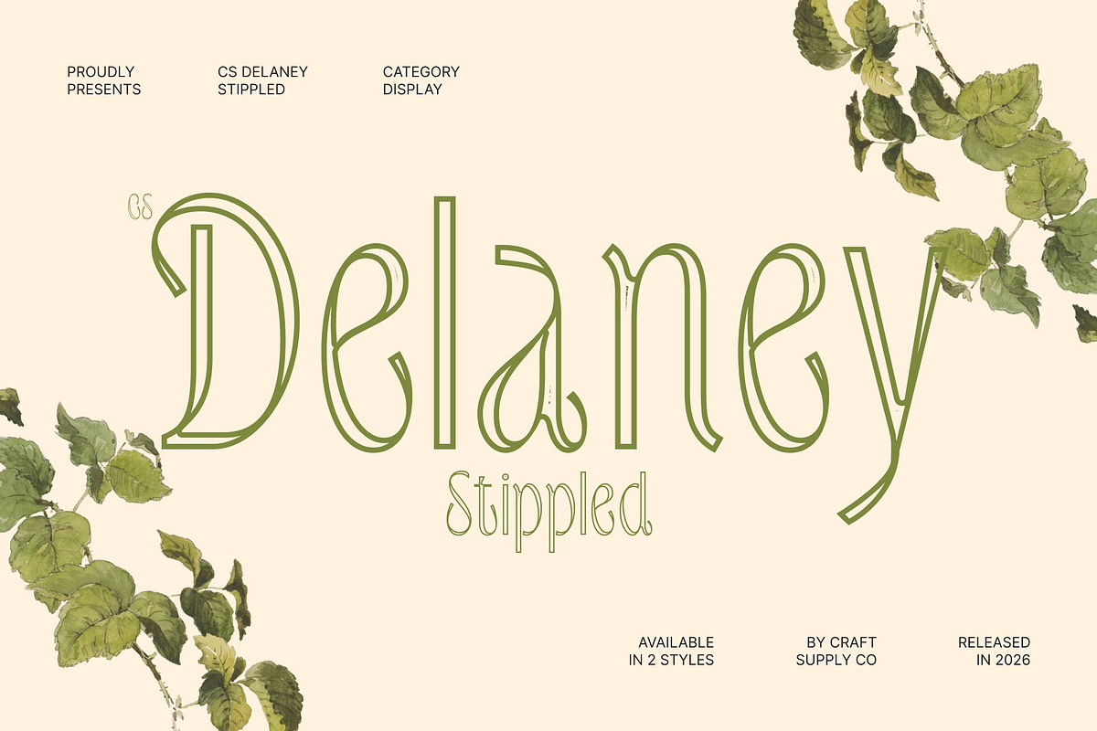 CS Delaney Stippled, a Sans Serif Font by Craft Supply Co. (Photo 1 of 8)