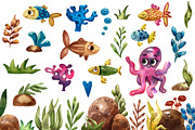 Mermaids - Watercolor Clip Art Set, an Illustration by Mashamashastu (Thumbnail 3 of 9)