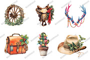 Western Cowboy Christmas Clipart, a Graphic by designcity5 (Thumbnail 2 of 5)