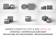 Amber Cosmetics Pot & Box Mock-Up, a Packaging Mockup by TSOBG (Thumbnail 2 of 21)