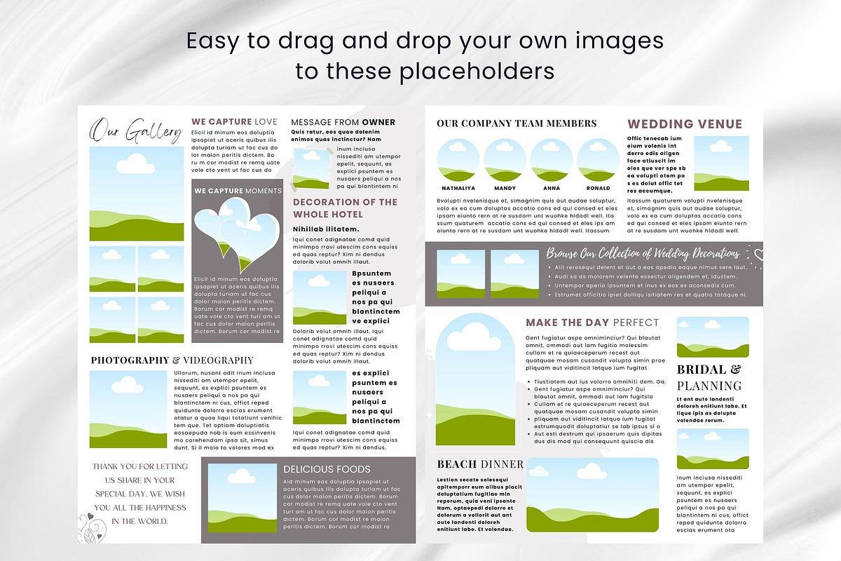 Canva Newsletter Template Wedding, a Flyer Template by PixelCraft (Photo 11 of 15)