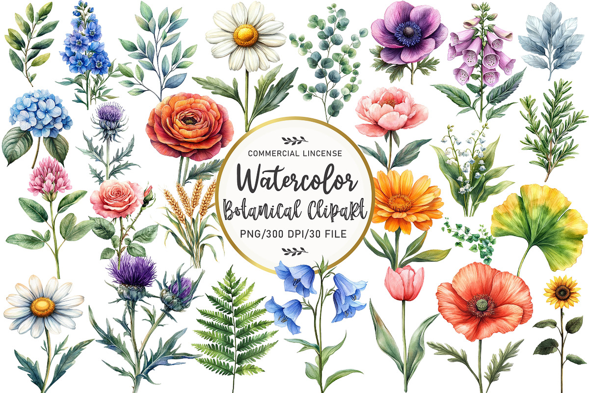 Vintage Botanical Clipart, an Illustration by OK Design (Photo 1 of 5)
