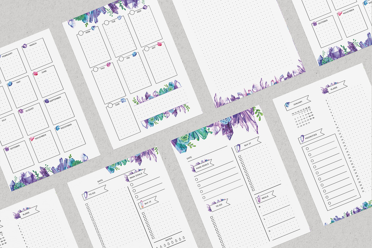 Printable Planner Set with Crystals, a Stationery Template by Olga Alexeenko (Photo 9 of 10)
