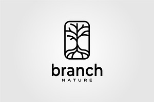 Abstract Branch Tree Logo Vector