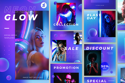 Neon glow social media graphic