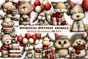 Whimsical Birthday Animals Clipart, an Illustration by Sublimation Artist (Thumbnail 1 of 7)