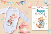 Happy Birthday watercolor collection, a Decorative Illustration by AlineArtStore (Thumbnail 5 of 13)