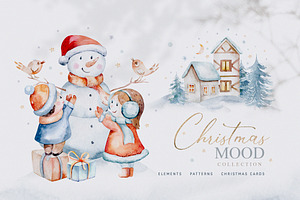 Christmas mood watercolor set
