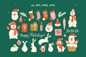 Merry Christmas Svg, Ai, Png, Eps