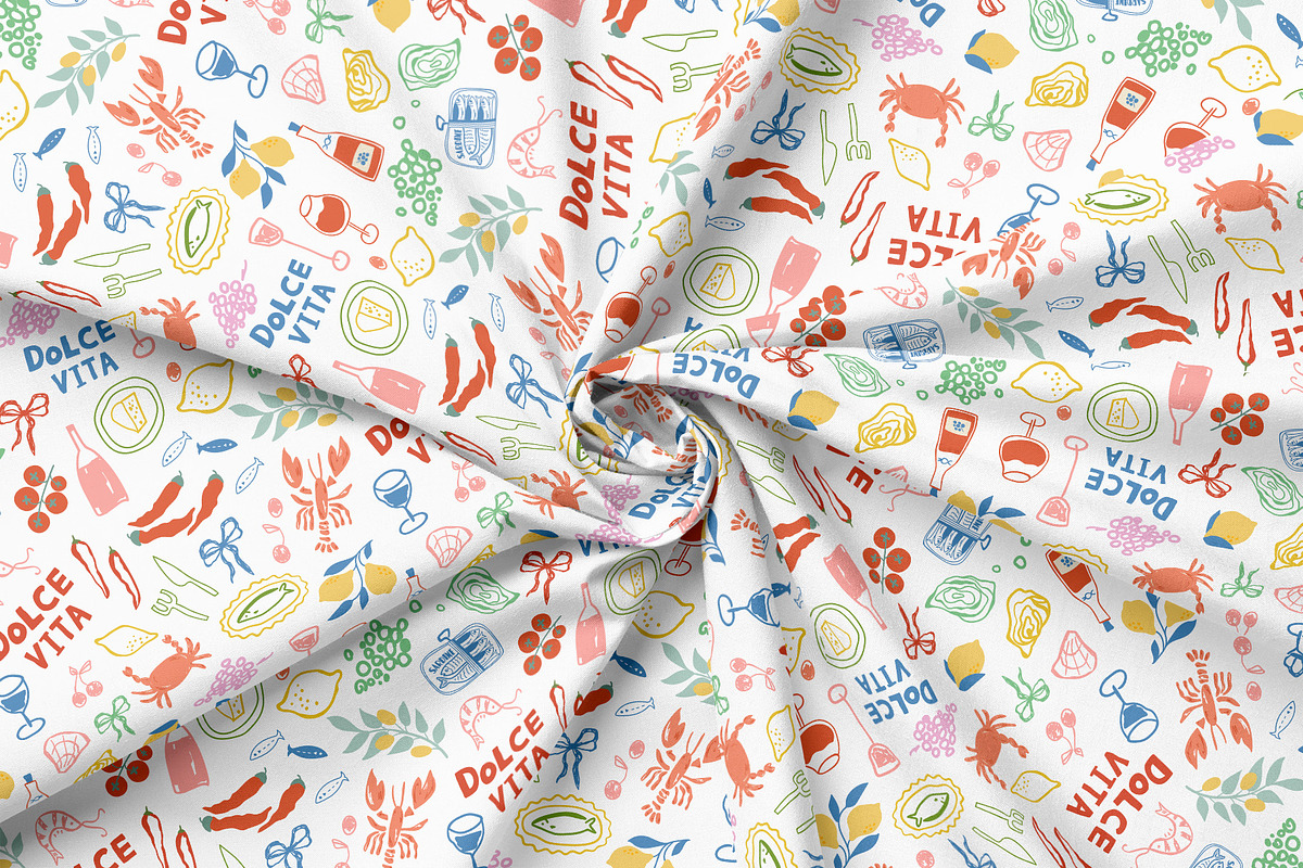 Italian summer - Dolce Vita pattern, a Pattern Graphic by Tani Kuzminka (Photo 6 of 29)