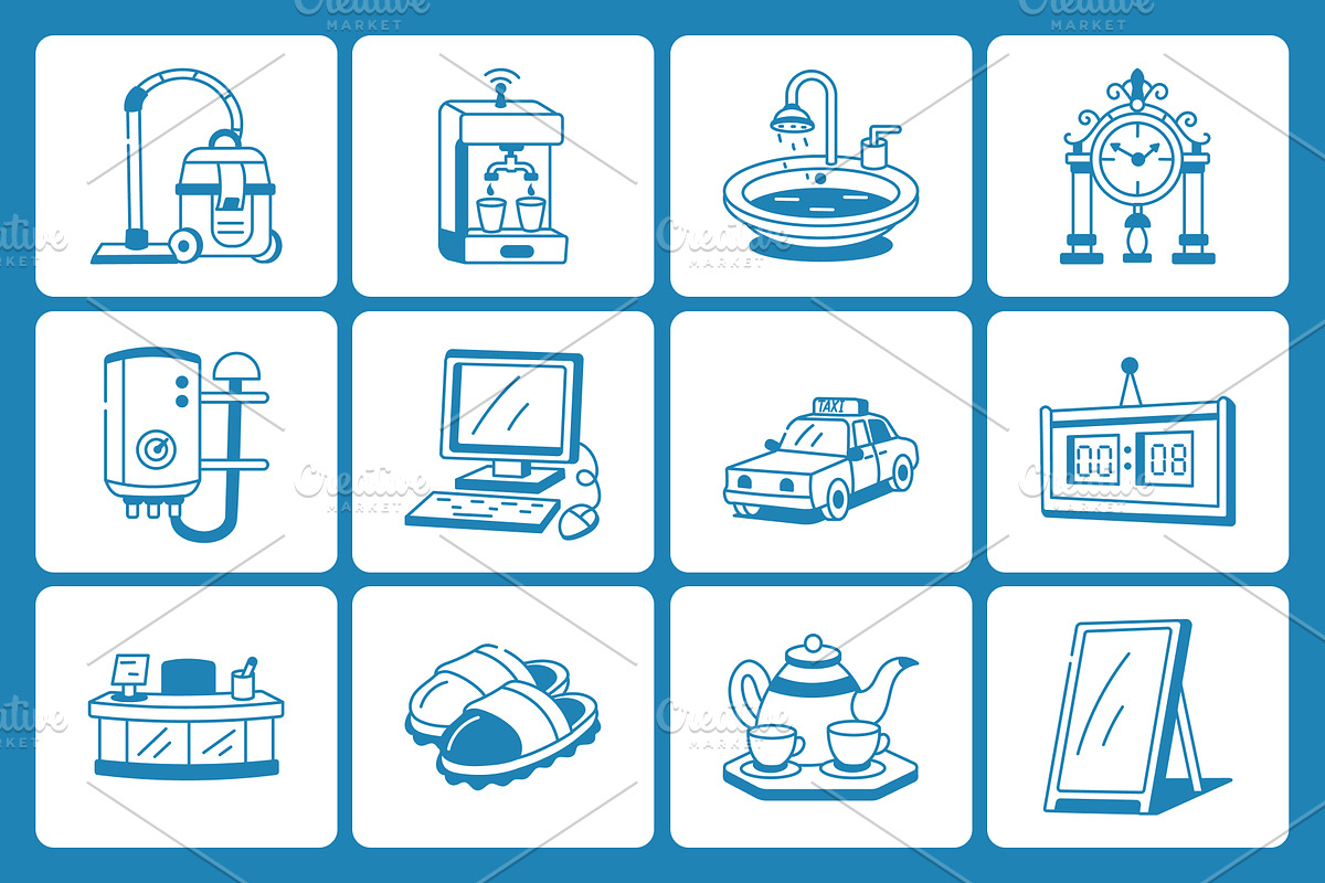 Animated Hotel Doodle Icon