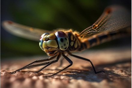 Dragonfly eyes wings fauna. Generate, an Animal Photo by Ylivdesign