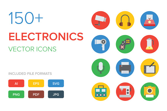 150 Electronics Vector Icons