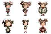 Cute Christmas Girl Clipart, an Illustration by DreamArtGraphic (Thumbnail 3 of 5)