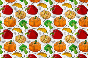 Vegetables Seamless Pattern #02, a Pattern Graphic by MEDZ