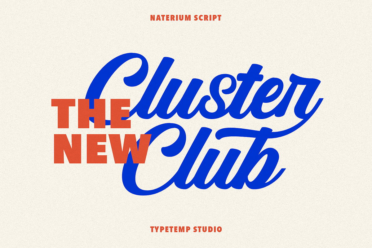 Naterium Retro-Modern Script Font, a Script Font by Typetemp Studio (Photo 1 of 16)